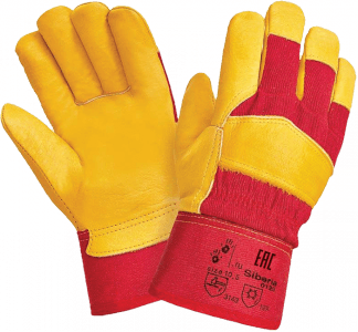 Перчатки СИБИРЬ КМ, (RL12/0125), кожа класс А+, х/б, искуственный мех, жесткий манжет