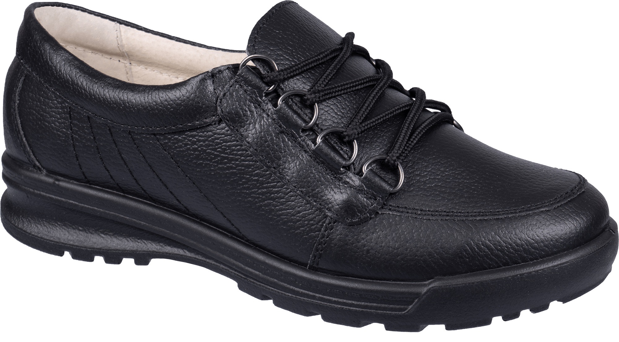 Туфли СВЕТА, женские, кожаные ПУ (черные)