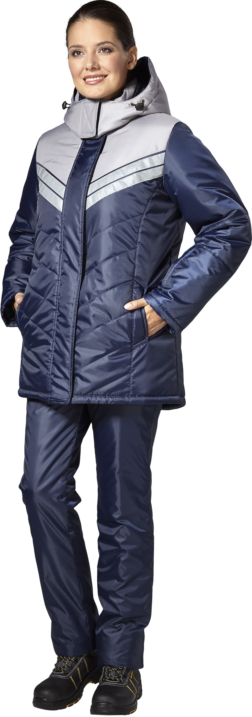 Куртка ЭРЕБУС утеплённая, т.синий-серый, женская