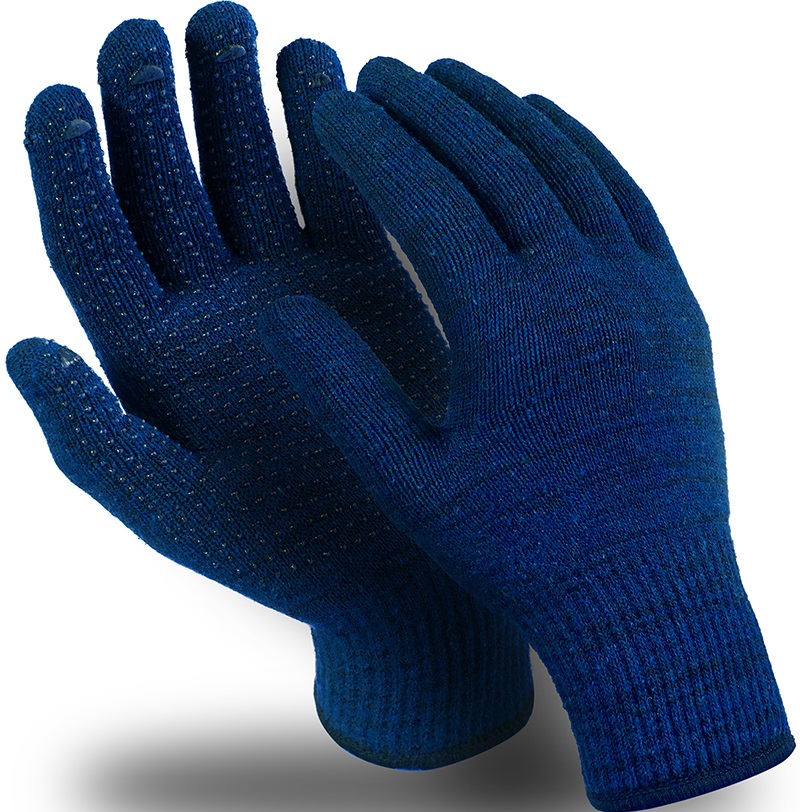 Перчатки ЭТАЛОН ПВХ (MG-116), нейлон/хлопок, SlipGrip, цвет синий