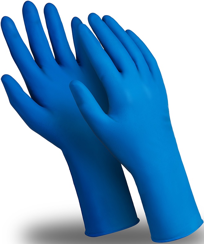 Перчатки ЭКСПЕРТ УЛЬТРА, (DG-042), латекс 0,28 мм, без пудры, синий