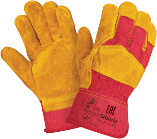 Перчатки СИБИРЬ, (RL1/0112-11-RU/Р2008), спилок, х/б, жесткий манжет, подкладка