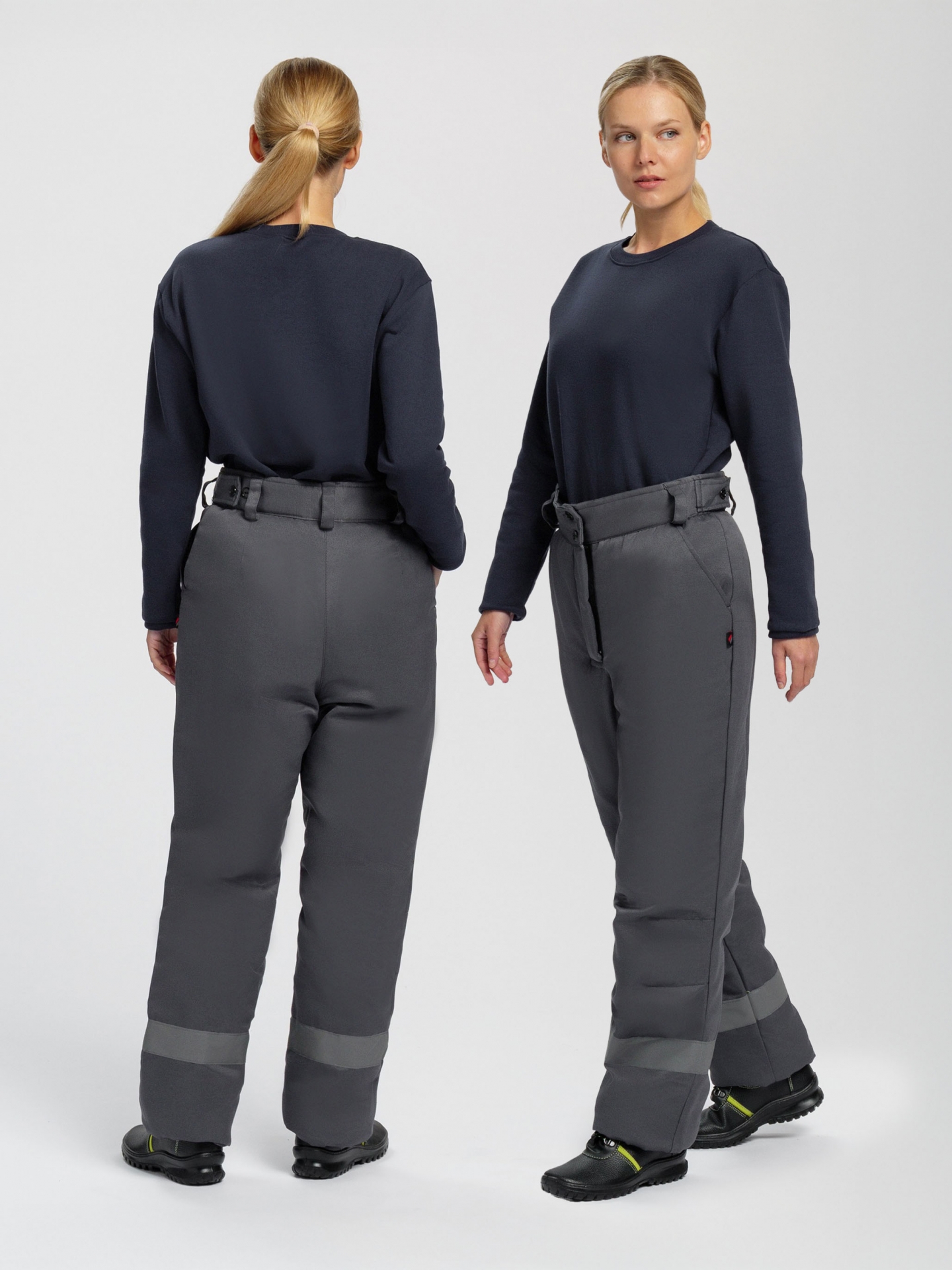 Брюки КНЕЙД СОП утепленные женские, т.серые