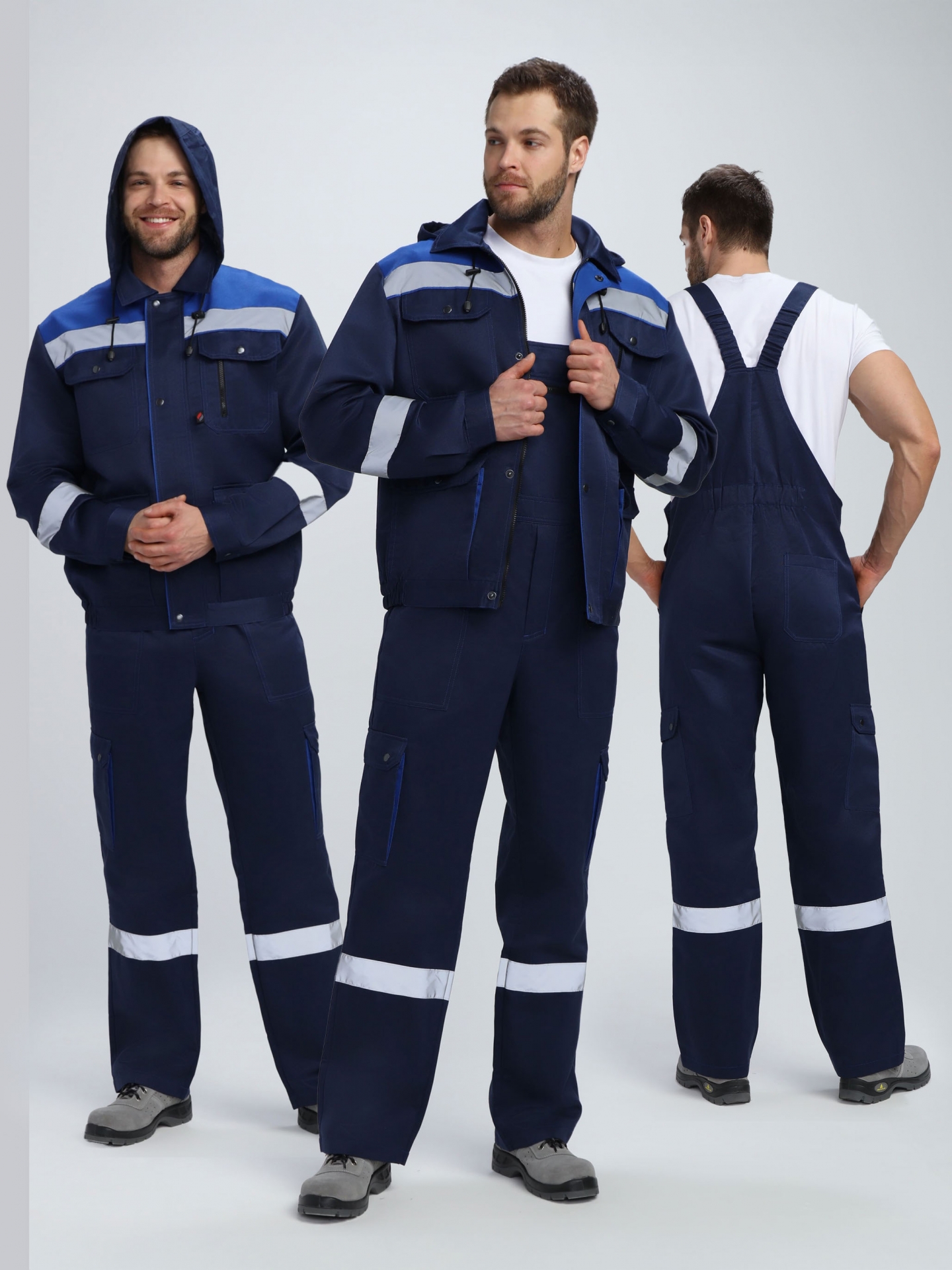 Костюм НЕЙЧ-2 СОП с капюшоном, т.синий/васильковый