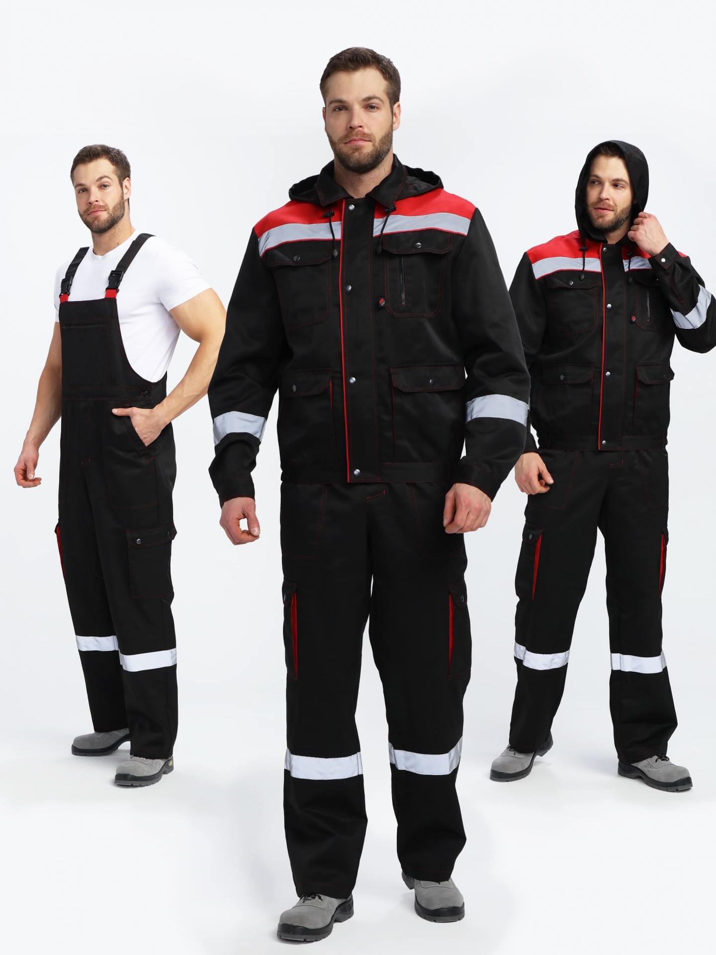 КостюмНЕЙЧ-2 СОП с капюшоном, черный/красный