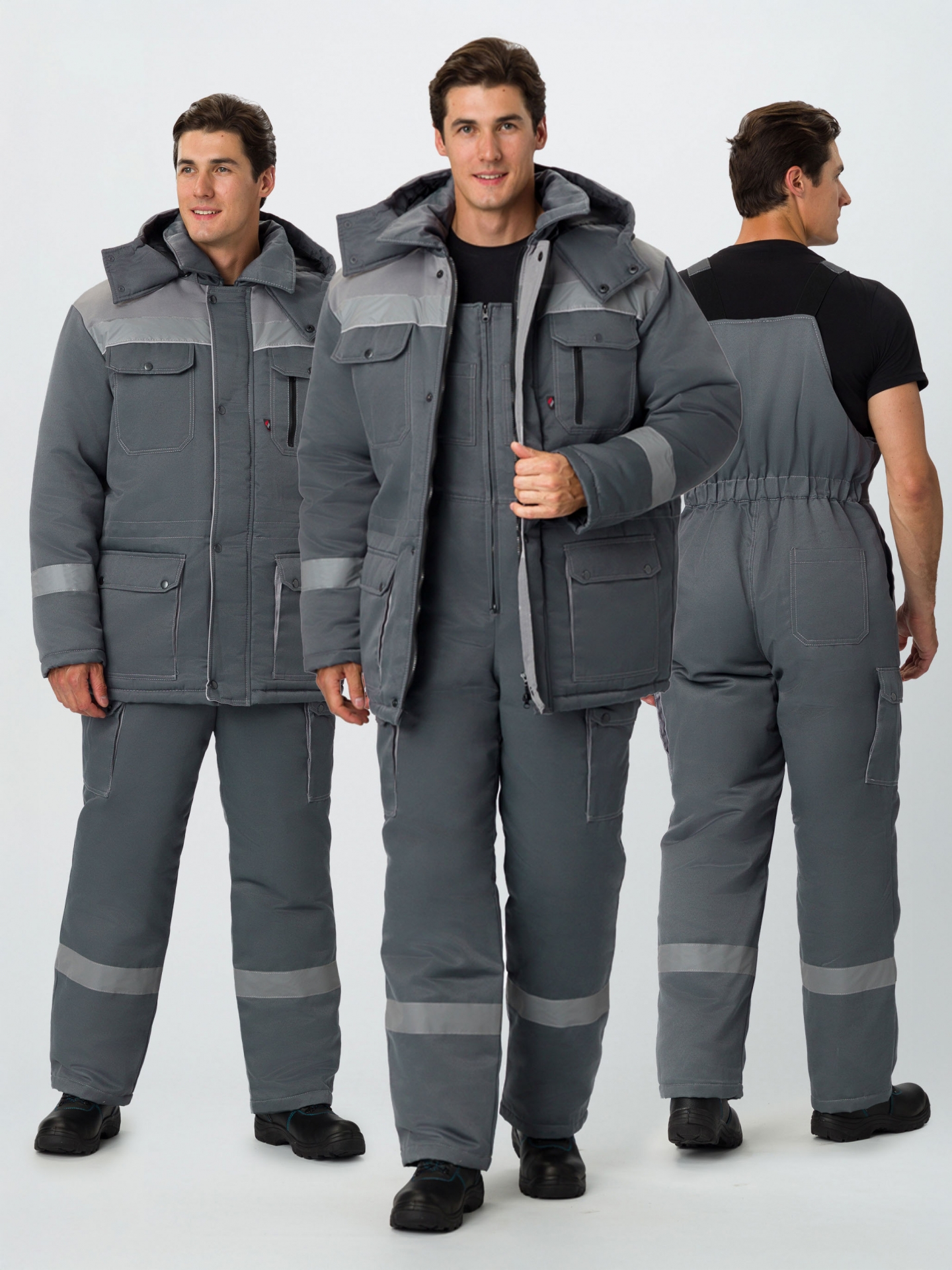 Костюм НЕЙЧ-2 СОП утепленный, серый/св.серый