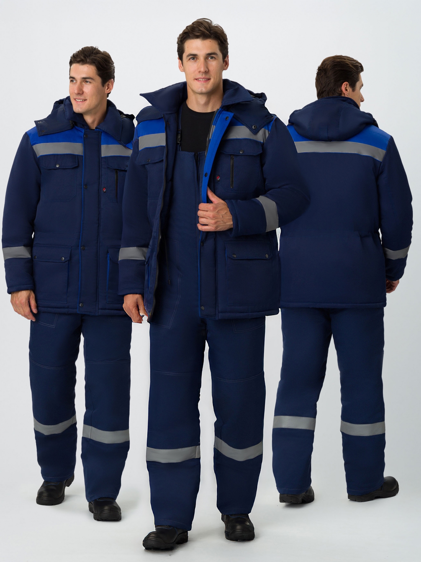 Костюм НЕЙЧ-2 СОП утепленный, т.синий/васильковый