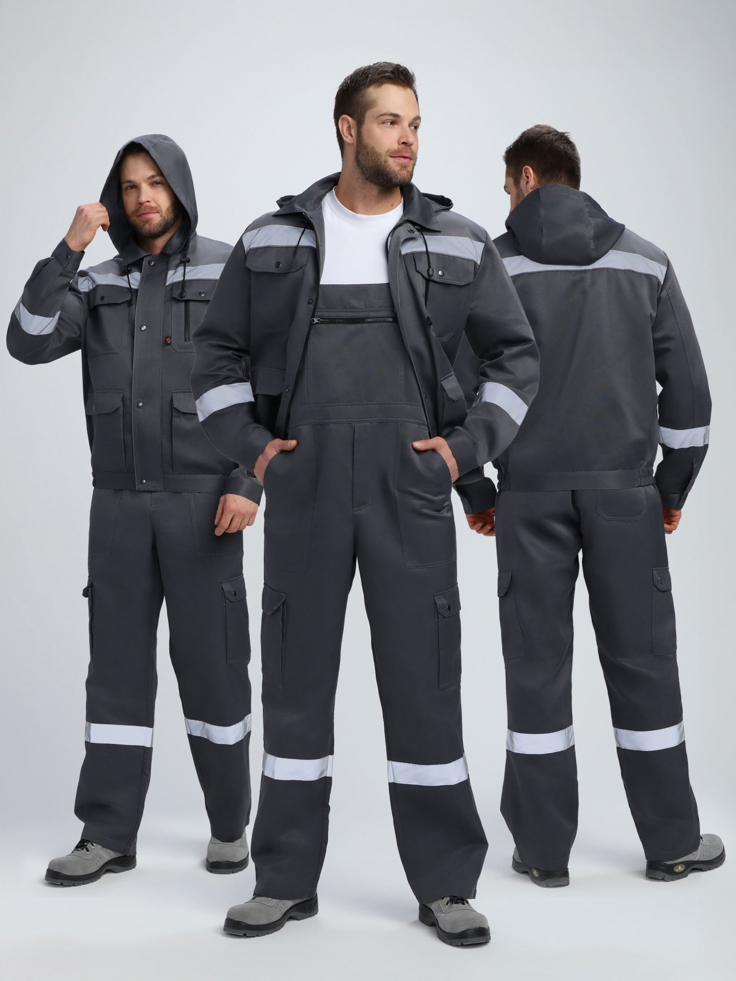 Костюм НЕЙЧ-2 СОП с капюшоном, т.серый/св.серый