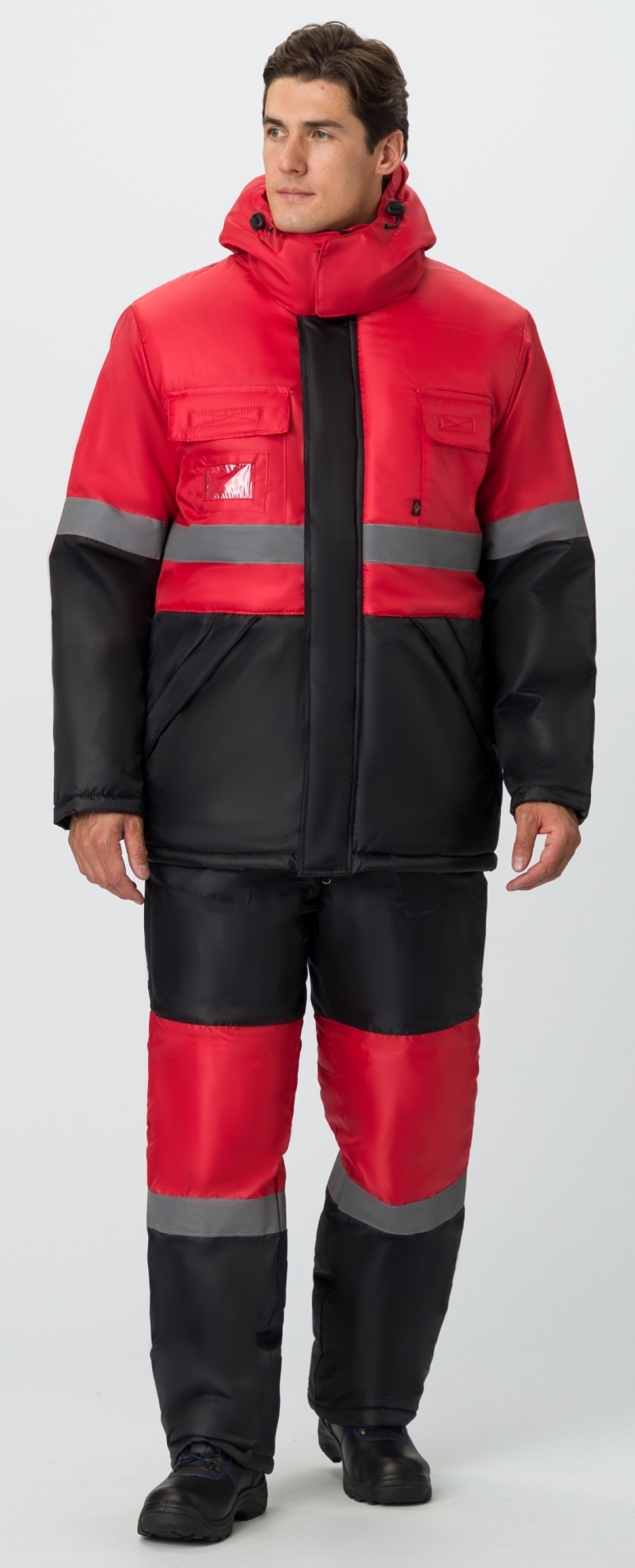 Костюм МеЕГРЕС-2 СОП утепленный, красный/черный